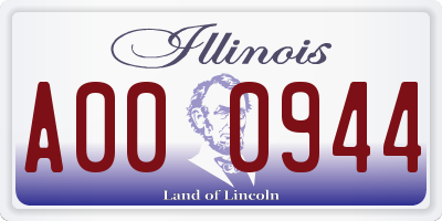 IL license plate A000944