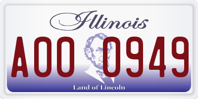 IL license plate A000949