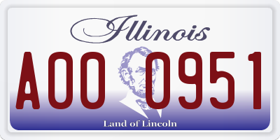IL license plate A000951