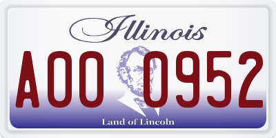 IL license plate A000952