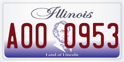 IL license plate A000953