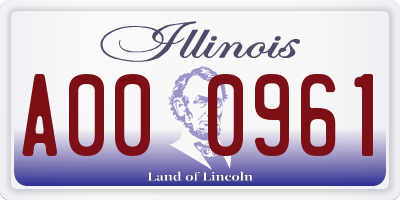 IL license plate A000961