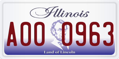 IL license plate A000963