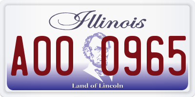IL license plate A000965