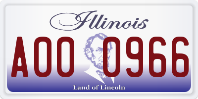 IL license plate A000966