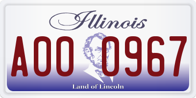 IL license plate A000967