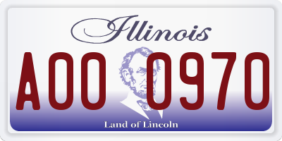 IL license plate A000970