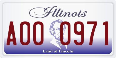 IL license plate A000971