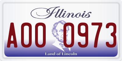 IL license plate A000973