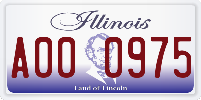 IL license plate A000975