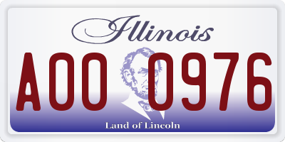 IL license plate A000976