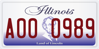 IL license plate A000989