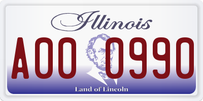 IL license plate A000990