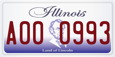 IL license plate A000993