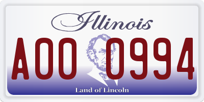 IL license plate A000994