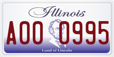 IL license plate A000995