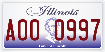 IL license plate A000997