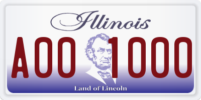 IL license plate A001000