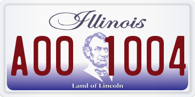 IL license plate A001004