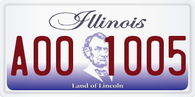 IL license plate A001005