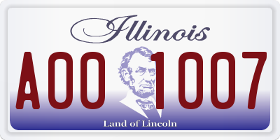 IL license plate A001007