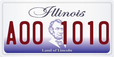 IL license plate A001010