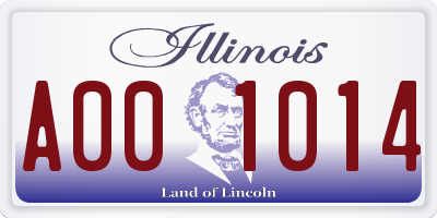 IL license plate A001014