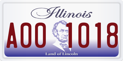 IL license plate A001018