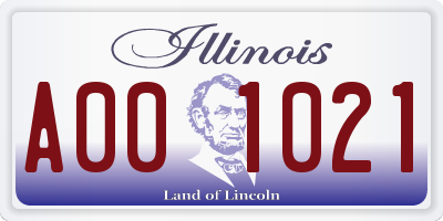 IL license plate A001021