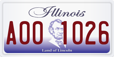 IL license plate A001026