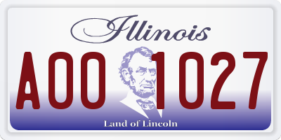 IL license plate A001027