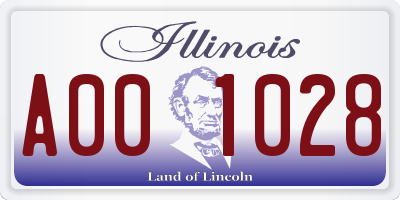 IL license plate A001028