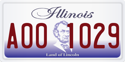 IL license plate A001029