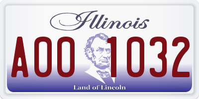 IL license plate A001032