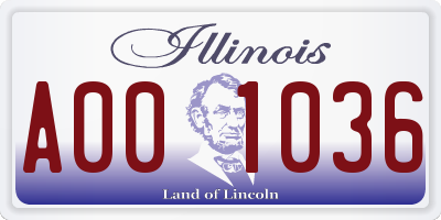 IL license plate A001036