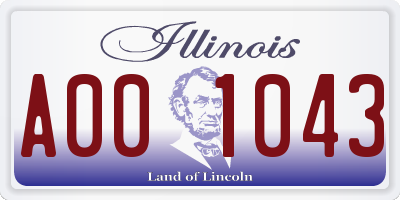 IL license plate A001043