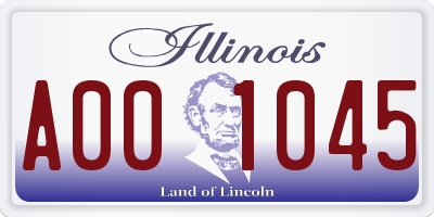 IL license plate A001045