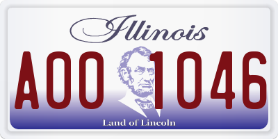 IL license plate A001046