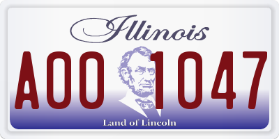 IL license plate A001047