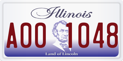 IL license plate A001048