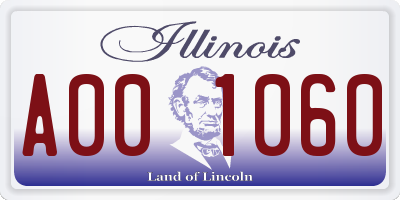 IL license plate A001060