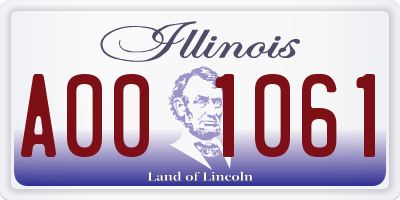 IL license plate A001061