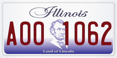 IL license plate A001062