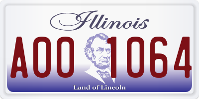 IL license plate A001064