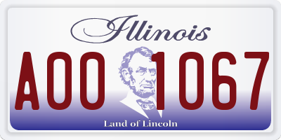 IL license plate A001067