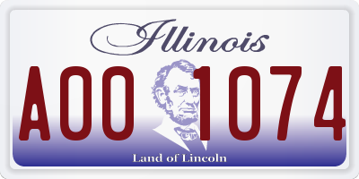 IL license plate A001074