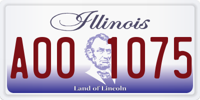 IL license plate A001075