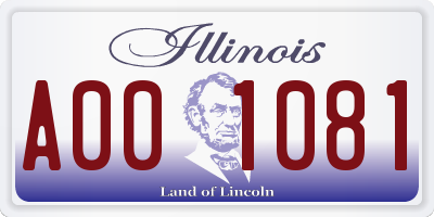 IL license plate A001081