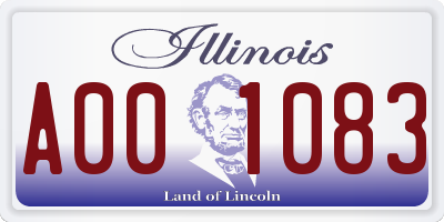 IL license plate A001083