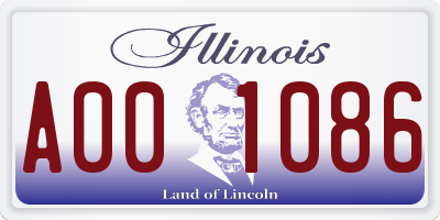 IL license plate A001086